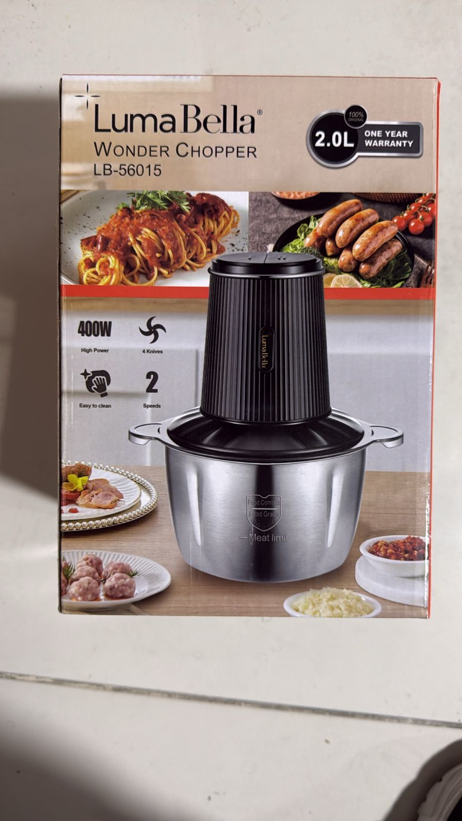 PROCESADOR DE ALIMENTOS 2 LITROS LUMA BE